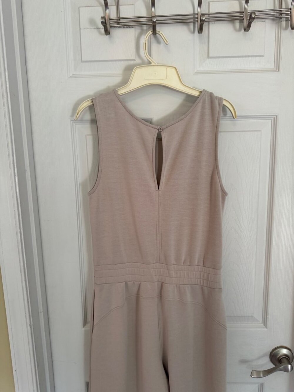Anrabess Sleeveless Casual Jumpsuit Wide Leg Drawstring Jersey Knit Pockets Smal - Picture 7 of 9